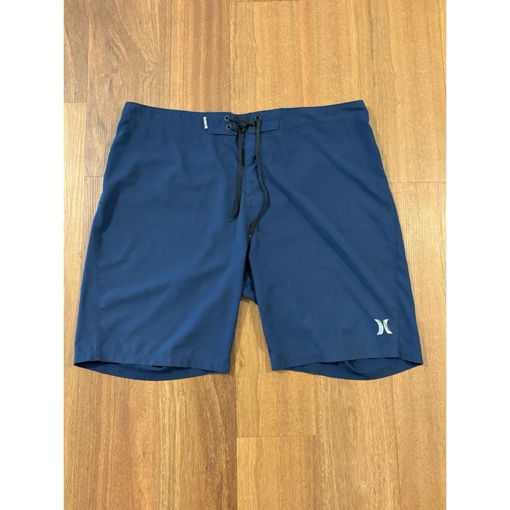 Hurley Men Shorts 38 Blue Swimwear Phantom Board Shorts Logo 10